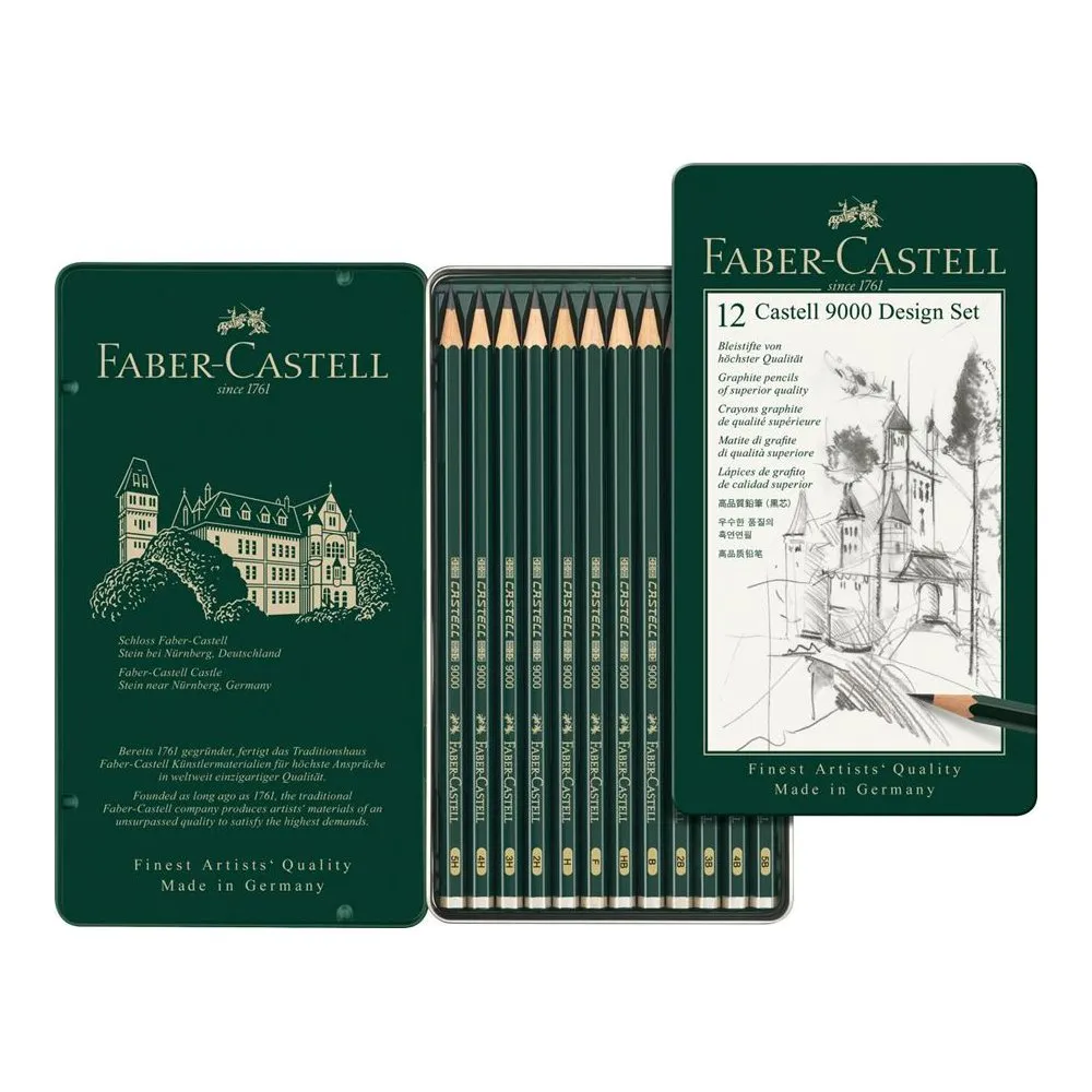 Castell 9000 graphite pencil, Design Set, tin of 12 - أقلام - فابر كاستل