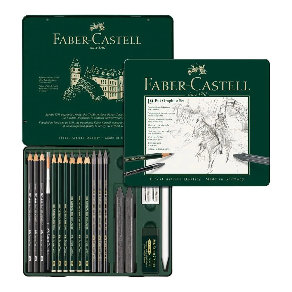 Pitt Graphite set, tin of 19 - أقلام - فابر كاستل