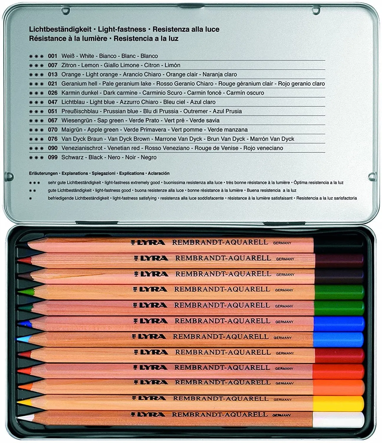 LYRA Rembrandt Aquarell Artists' Colored Pencils, Set of 12 Pencils - ألوان - ليرا - 3