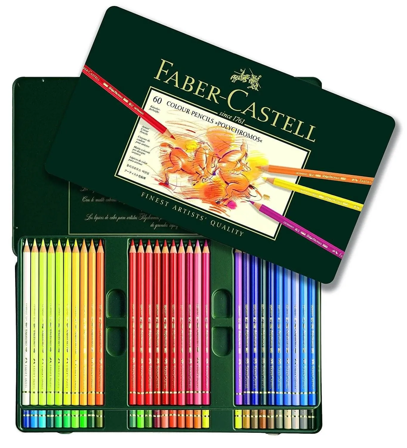 Polychromos colour pencil, tin of 60 - ألوان